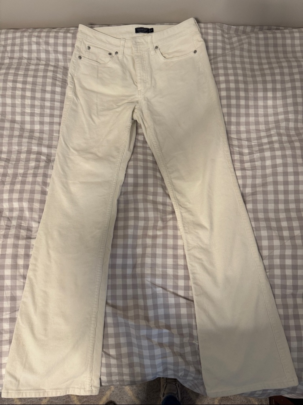 Women's Cream Flared corduroy